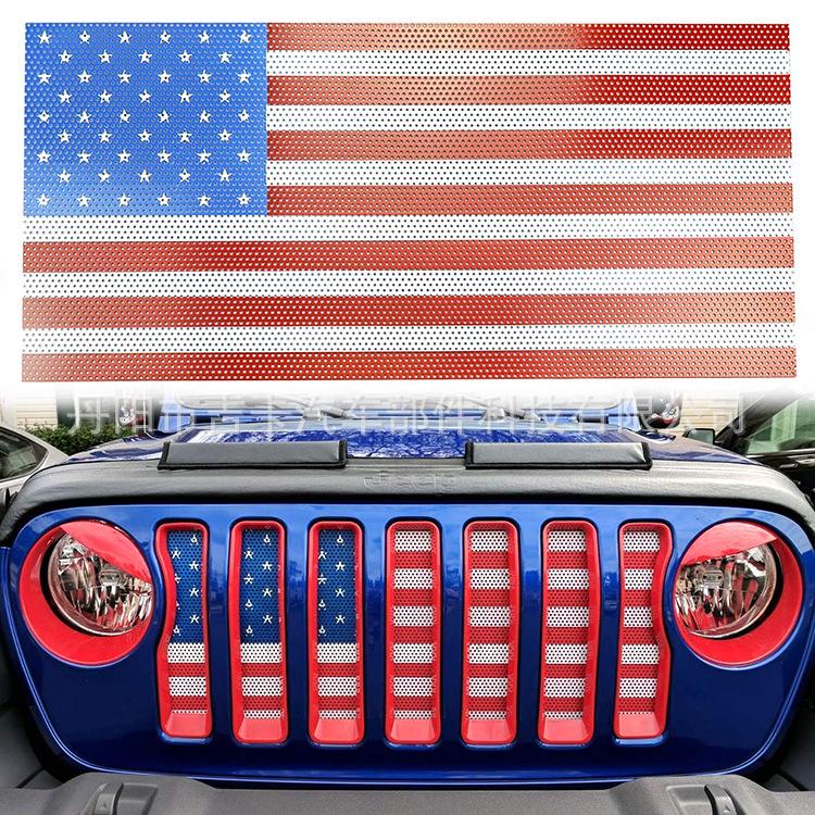 American Flag Style Insect-Proof Grille Mesh for 18' JL/JT Wrangler