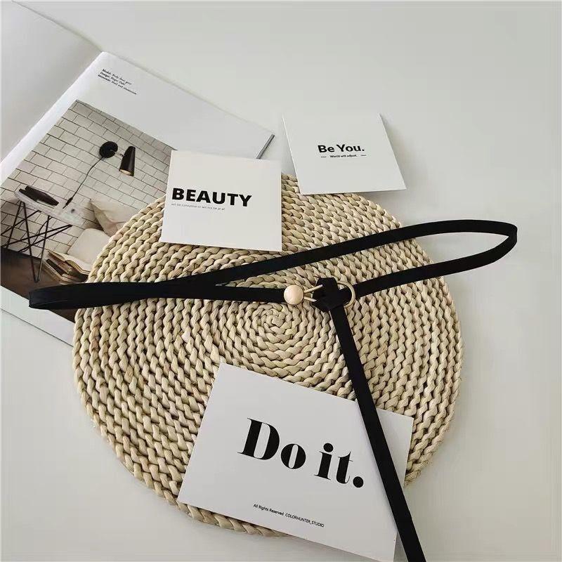 Fashionable Coffee Pu Leather Versatile Waist Belt For Women With Unique Oval Knot Perfect For Students