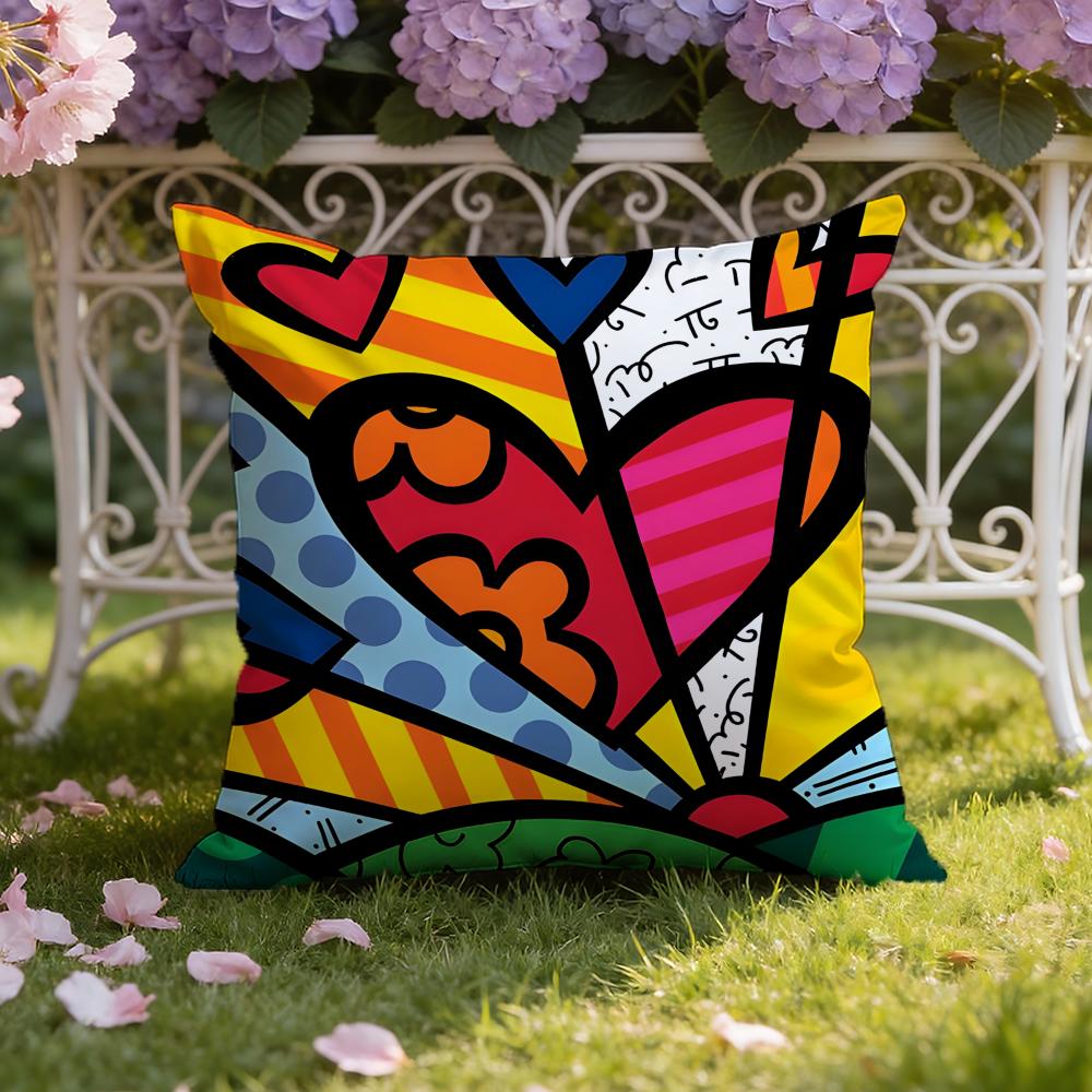 B-Britto Art Design Cushion Cover Home & Car Dual-Scene Pillow Cover: Reversible for Premium Comfort