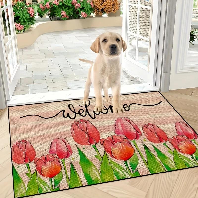 Welcome Letter Door Mat Non-slip Carpet Bedroom Entrance Doormats Home Decoration Washable Kitchen Bathroom Balcony Floor Rug