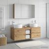 Bathroom Furniture Set 4 Pcs Artisan Oak Engineered Wood and Glass