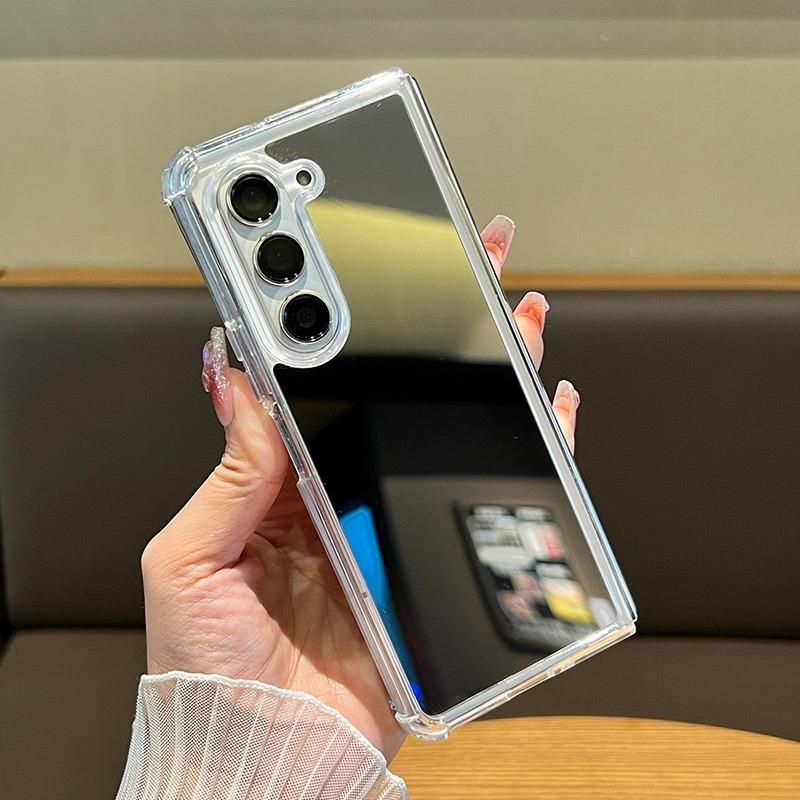 Mirror Make Up Case for Samsung Galaxy Z Fold 7 6 4 3 fold7 zfold Fold6 Hard Airbag Bumper Shockproof Ultra Slim Cover