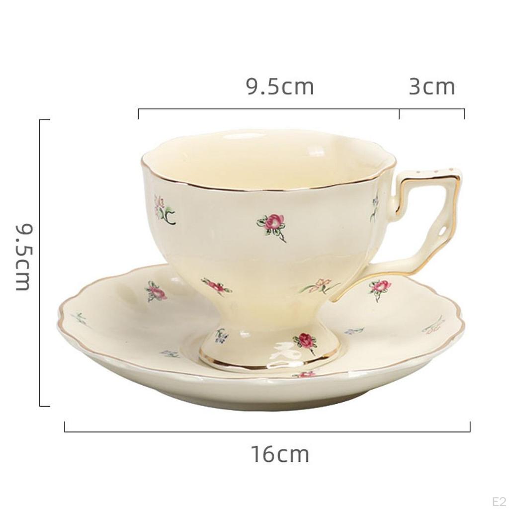 Ceramic Coffee Cup and Saucer Set Afternoon Tea Creative Gift for Family Friends Drinkware