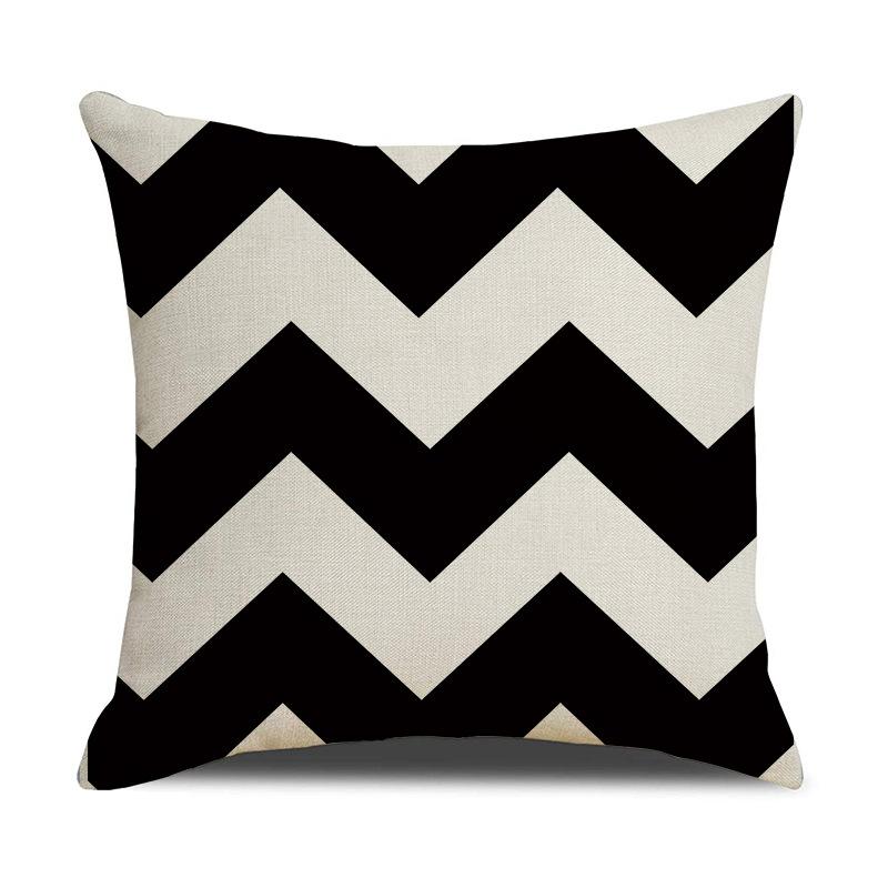 New Black and White Letter Pillowcase Office Sofa Living Room Decoration Linen Cushion