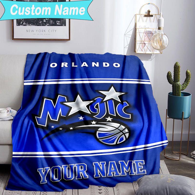 Custom Name Blanket Orlando Basketball Blanket Bedding Blanket for Travel, Camping, Living Rooms, Offices, Sofas, Fan Christmas Gift