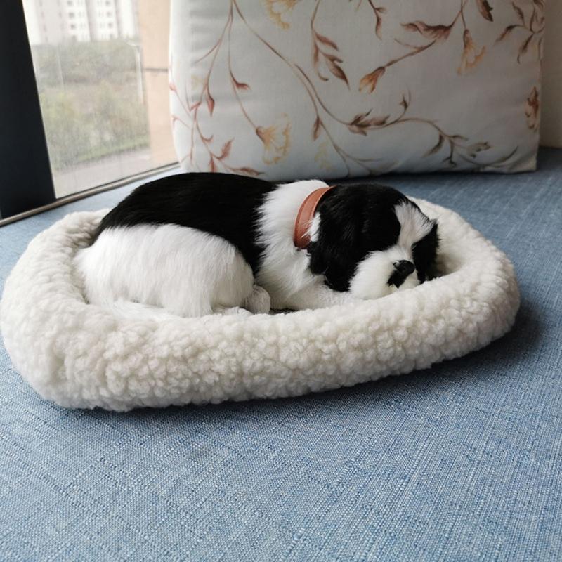 Plush Breathing Animal with Mat Simulation Furry for Doll Kids Boys Girls Childern Birthday Festival Gift Cute Present