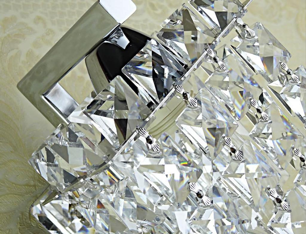 KY LEE Wandleuchte, Nordischer Kristall, E14-Fassung, Glaswandlampe, Indirekte Beleuchtung für Schlafzimmer, Hotels, Flure und mehr