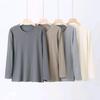 2025 Autumn/Winter Men's Plus Size Round Neck Solid Color Long Sleeve Innerwear