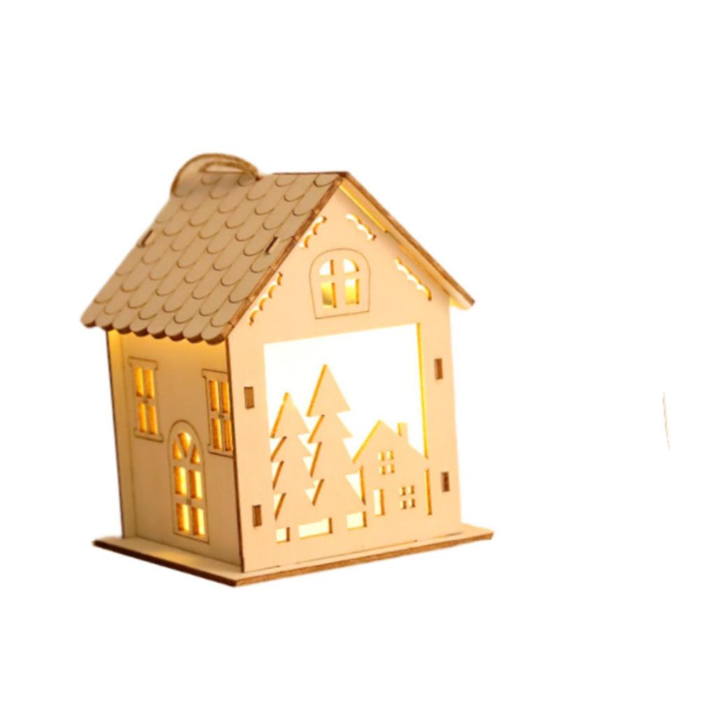 Christmas Tree Hanging Decoration Cabinet Lighted up Christmas Village House