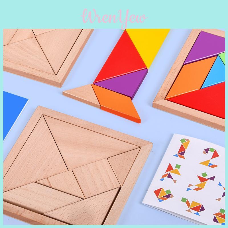 Wooden Puzzle Toy For Kids With Diy Flat Blocks For Educational Play