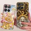 Etui do Motorola Moto G17 Power G15 Power MotoG15 Miękki Czarny Silikonowy Pokrowiec Malowanie Kwiatowe Motyl Smok Kot Funda