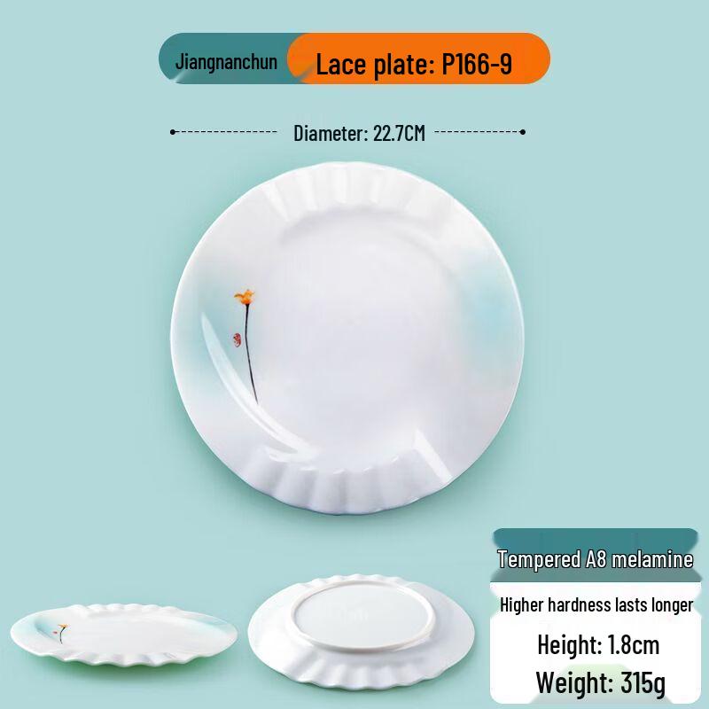 Irregular Edge Melamine Serving Plate Pack of 10