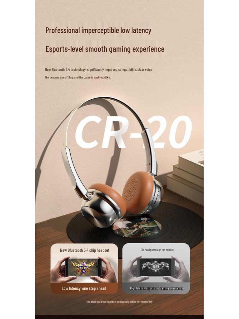 Retro Fashion CR-20 Myllard Bluetooth 5.4 Over-Ear Headphones with Super Long Battery Life