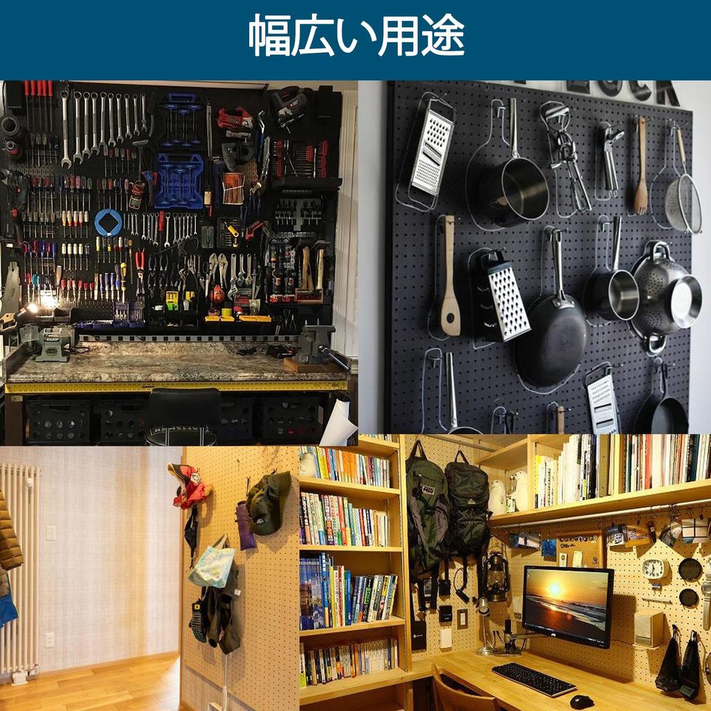 156-Piece Pegboard Hooks, Perforated Board Hooks, Ring Hooks for 1-6mm Thick Boards, 25mm Hole Pitch, with Plastic Boxes, Hanging Rack, Fixing Hardwar