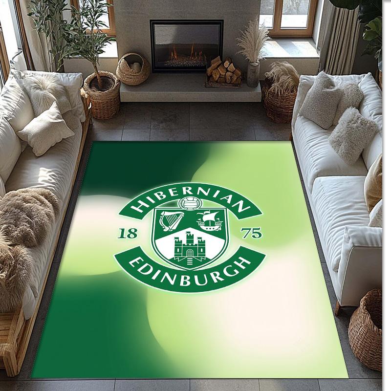 Tappeto Morbido per Pavimento Antiscivolo Hibernian FC Calcio Calcio Modello Tappeto per Interni Tappetino Decorazione Sportiva per Camera da Letto