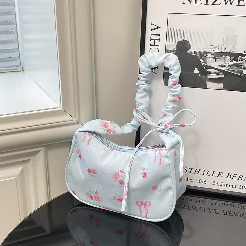 Japanese Style Ruffle Polyester Shoulder Bag Sweet Women's Armpit Handbag CLE