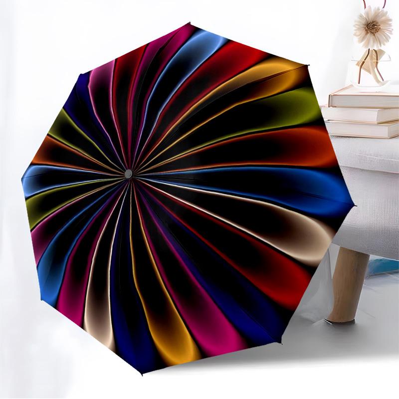 1pc Colorful Wheel Automatic Open/Close Umbrella, Folding Compact Umbrella with Lightweight Design for Women/Men yy251028225