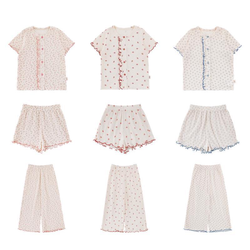 Youyou Girl's Summer Floral Tee & Bottoms Set