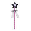 Girls Witch Halloween Cosplay Costume Sparkly Stars Printed Dress with Pointed Hat Magic Wand Candy Bag Set