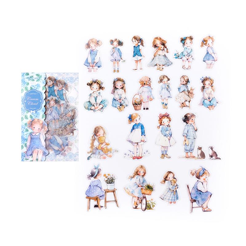 

40pcs/pack Kawaii Ins Aesthetic Stationery Stickers Cute Doll PET Stickers DIY Scrapbook Diary Album Junk Journal Decoration