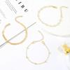 Ushiny Boho Anklet for Women 3 Pcs Rhinestone Foot Chain Summer Beach Jewelry