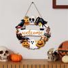 Halloween Dekorationen Hängendes Willkommensschild Holz-Kranz Haustür-Hänger Innen Außen Hof Wand Dekorationen Geschenk