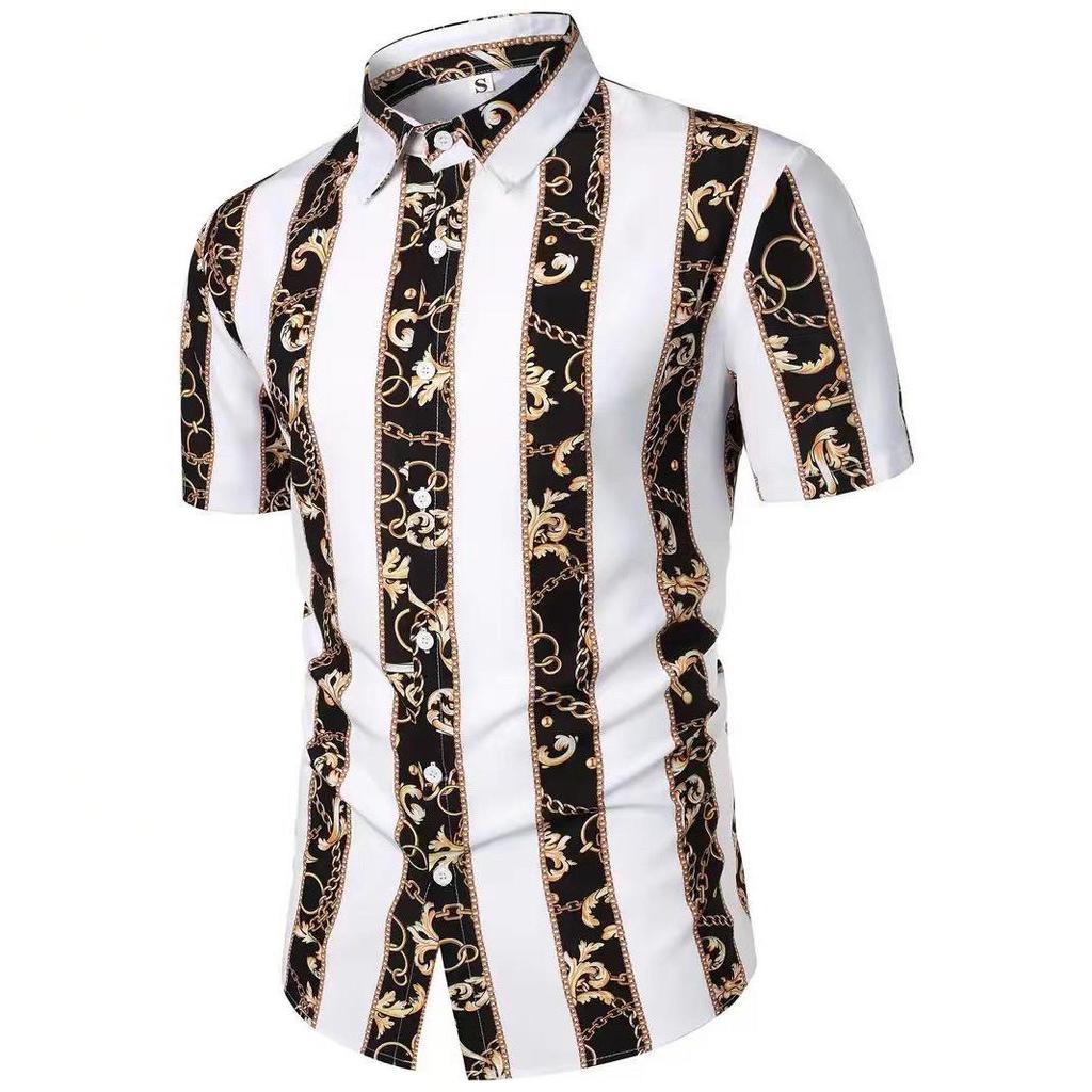 Herren Geometrisches 3D-Druck Kurzarm Freizeitshirt