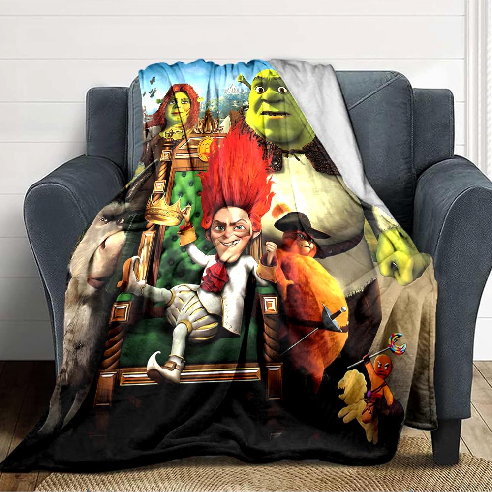 1pc Shrek1 Blanket, Gift, for Men and Women, Soft Blanket, Good for Sofa Bed Couch Travel, Lightweight Flannel Blanket
