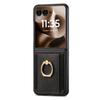 For Motorola Razr 60 Ultra 5G Case Card Holder Retro Leather + PC Phone Cover with Ring Kickstand