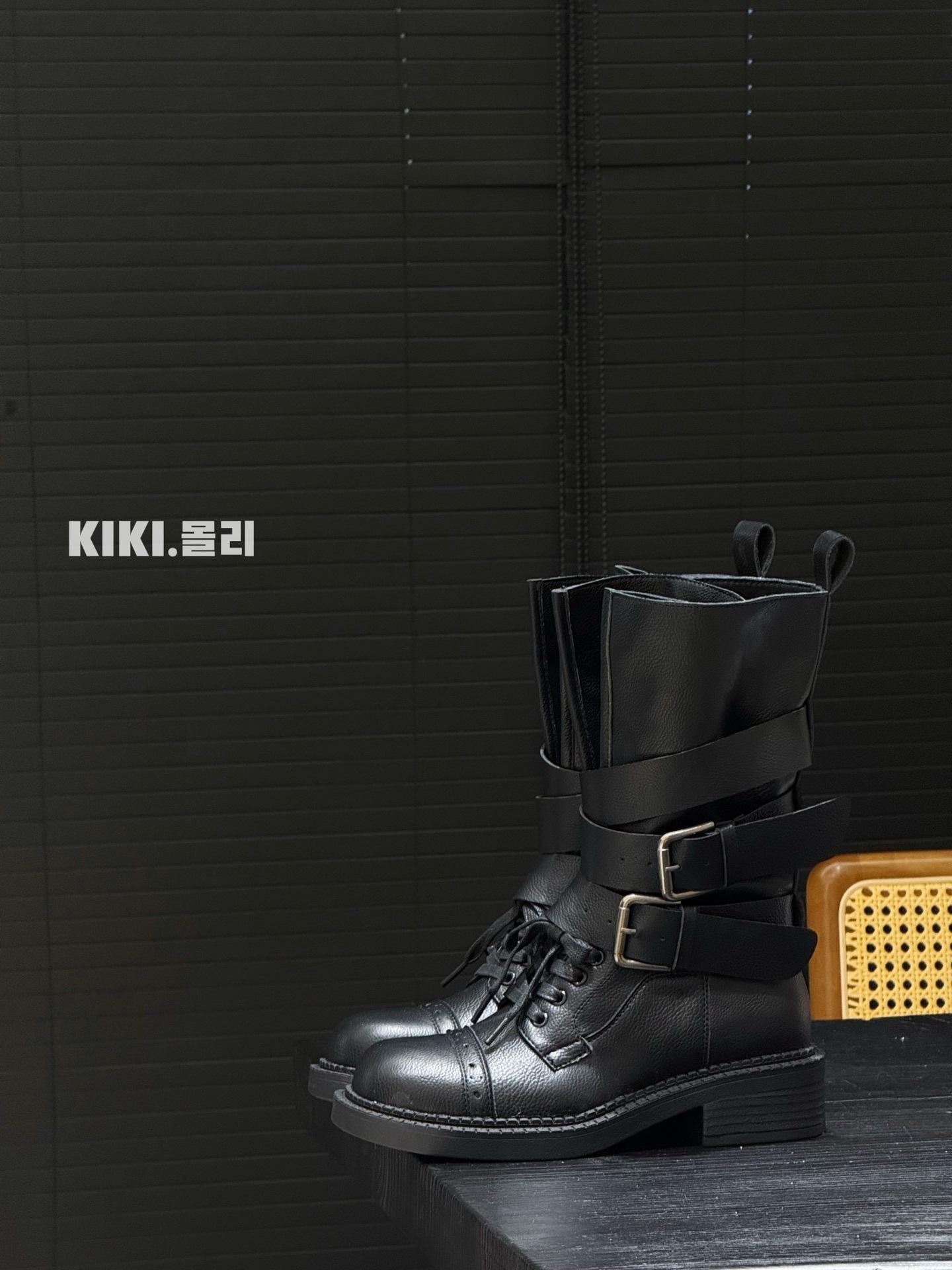 

Версия из коровьей кожи~ нишевая новая платформа рыцарские ботинки кожаная пряжка ботинки-локомотивы ретро британские ботинки Мартин ковбойские ботинки 39 чёрный