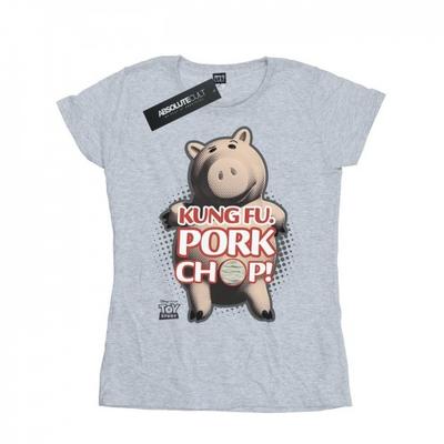 Camiseta feminina de algodão Toy Story Kung Fu Pork Chop