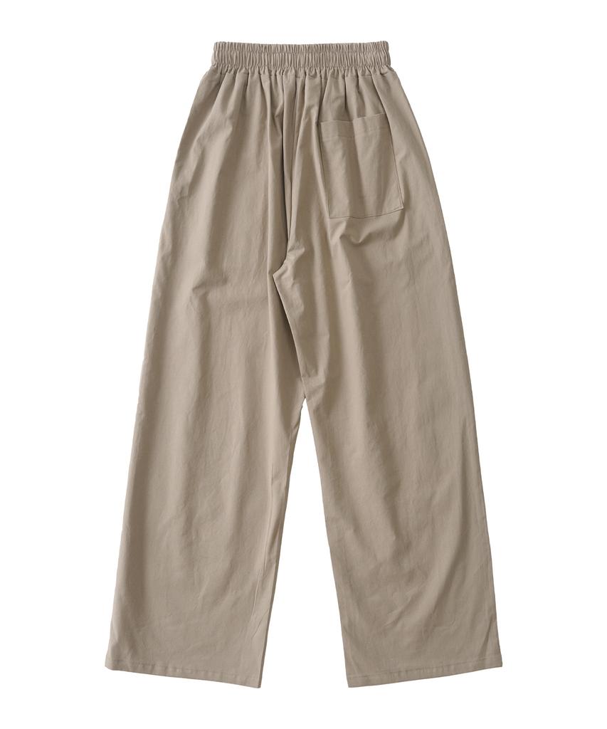 ANALOG MOOD Linen-Like Wide Pants (Beige)
