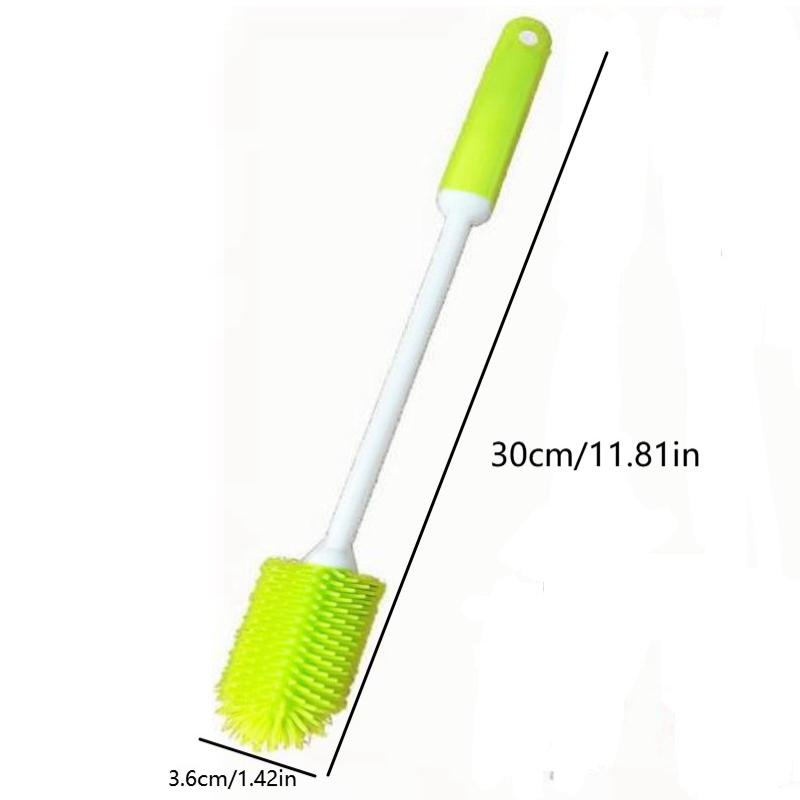 Silicone Cup Brush Long Handle 360 Rotating Cleaning Brush For Bottle Coffee Mug Narrow Jar Multi Purpose Home Kitchen Scrubber