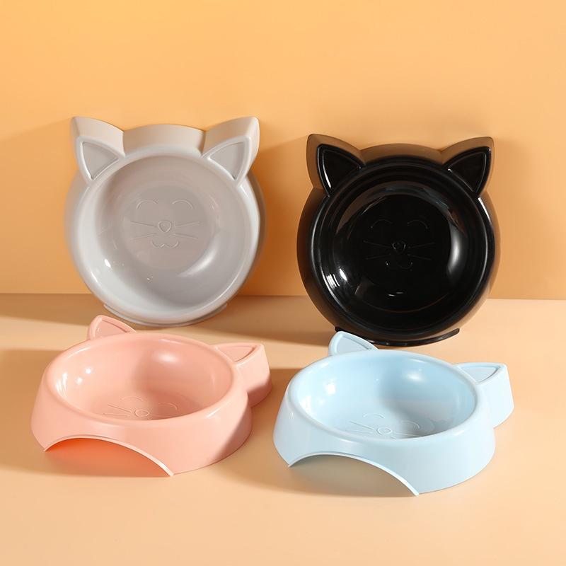Cute Cat-shaped Pet Bowl Round Dog And Cat Feeding Bowl With Leak-proof And Anti-tipping Features Perfect For Pet Food And Water