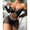 Lingerie Women Dress Sleepwear Hip Skirt Long Sleeve Hollow Mesh Fishnet Dress Nightgowns Dresses Swimwear Net Underwear