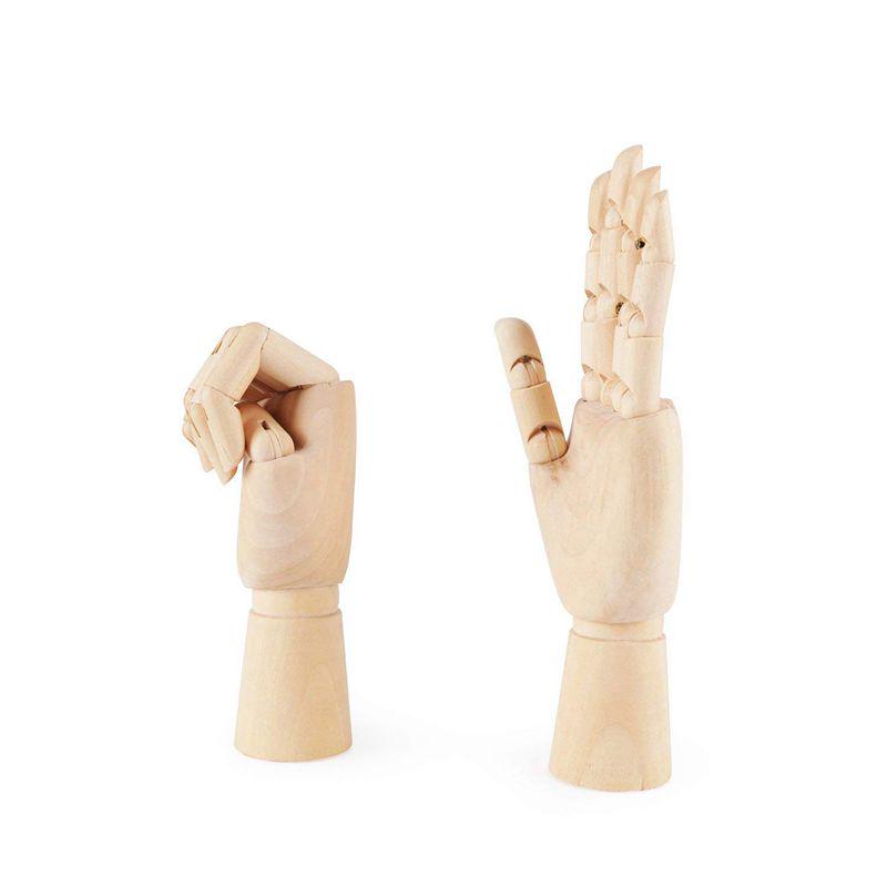 Promotion! 7inch Wooden Sectioned Opposable Articulated Left/Right Hand Figure Manikin Hand Model for Drawing, Sketching, Painti