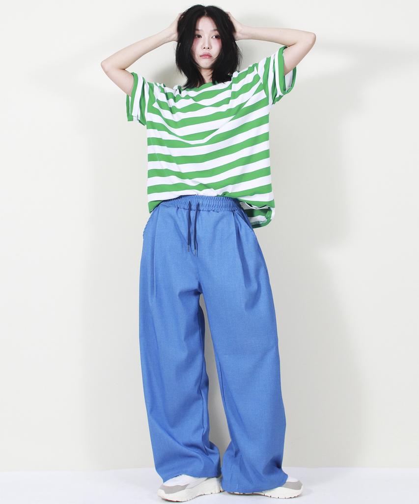 Deumakeu Vintage Denim Wide Pants Blue