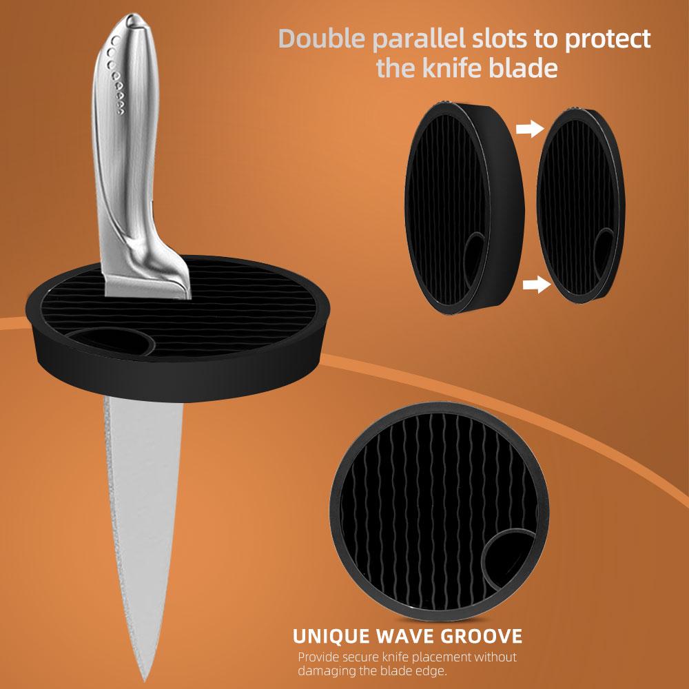 Soporte de cuchillos de cocina de 8,8 pulgadas para cocina, soporte para chef, inserto para cuchillos de cerámica, cubo organizador de cuchillos de plástico, herramientas de almacenamiento para cocina