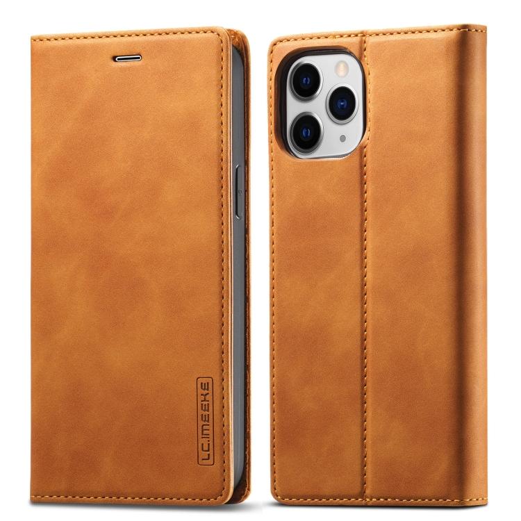 For iPhone 13 Pro Max LC.IMEEKE Strong Magnetic PU + Matte TPU Horizontal Flip Leather Case with Holder & Card Slots & Wallet