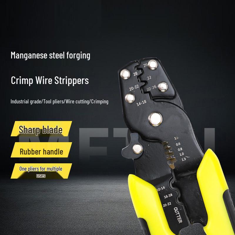 Industrial-Grade Electrician's Multifunctional Wire Stripper & Crimper Pliers