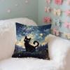 Cute Black Cat Case Plush Fabric Soft Pillowcase Double Sided Print Cushion Cover Household Gifts