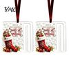 Customizable Holiday Gift Holders 2Pcs Christmas Cash Holder Ornament, Acrylic Money Hanging Decor with Santa Claus Ornaments Snowman Design,