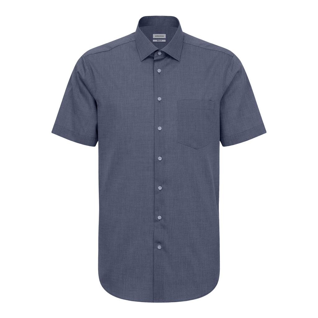 Seidensticker Mens Kent Collar Regular Short-Sleeved Business Shirt