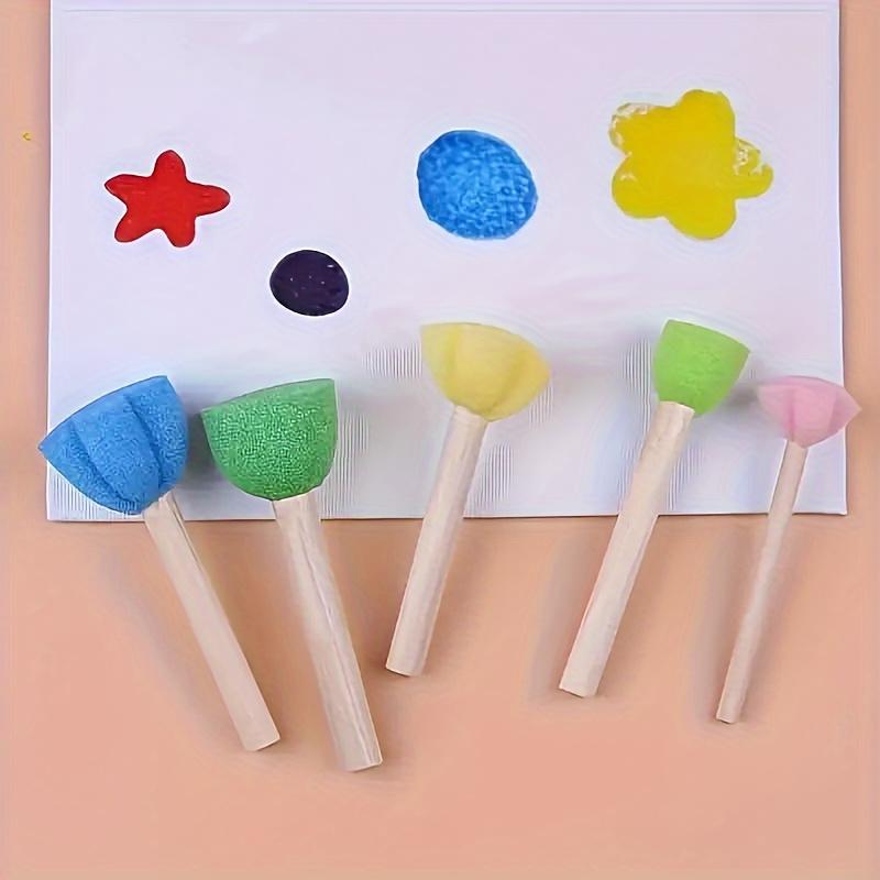 10pcs 5 Colors Mini Flower Sponge Painting Sponge Set Art Painting Supplies Painting Brush Sponge Brush Foam Friction Doodle Tool