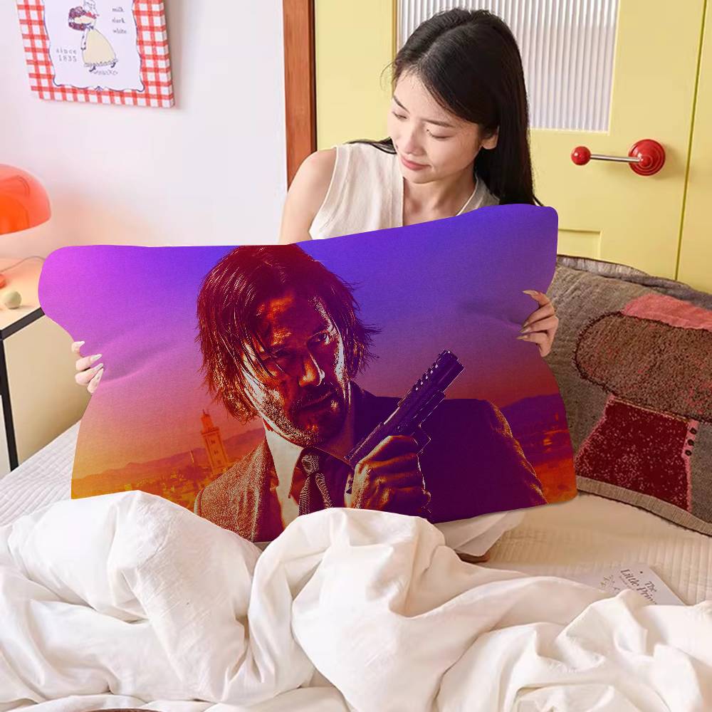 Action Movie J-John Wick Pillow Towel Pillowcase for Hair and Skin, Standard Size Set of Super Soft Pillow Case