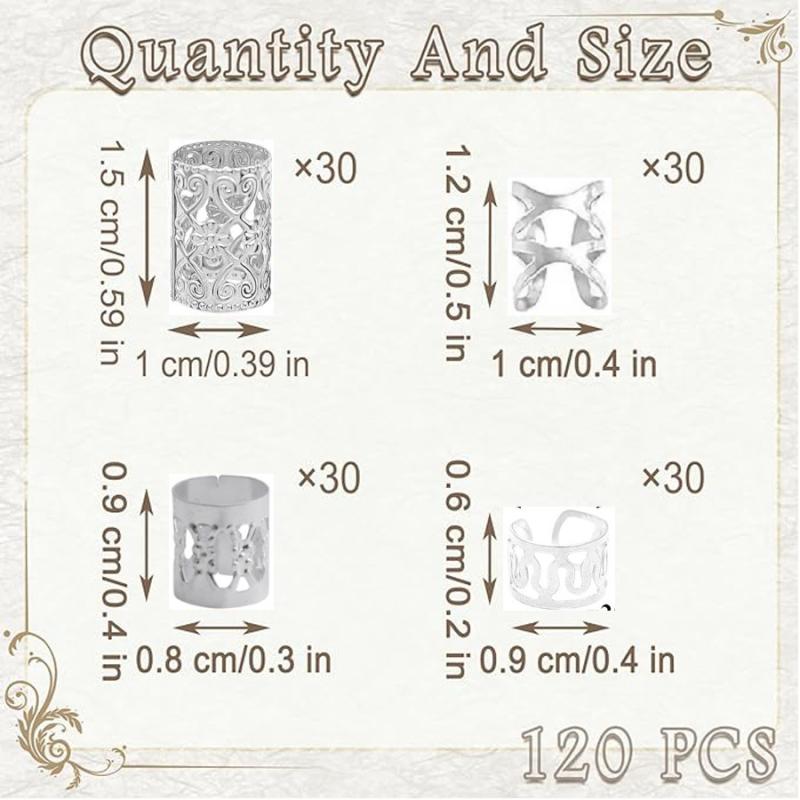 Wig Accessories Braid Hair Decor Golden Silver Dreadlocks Hair Extensions Rings Styling Tool