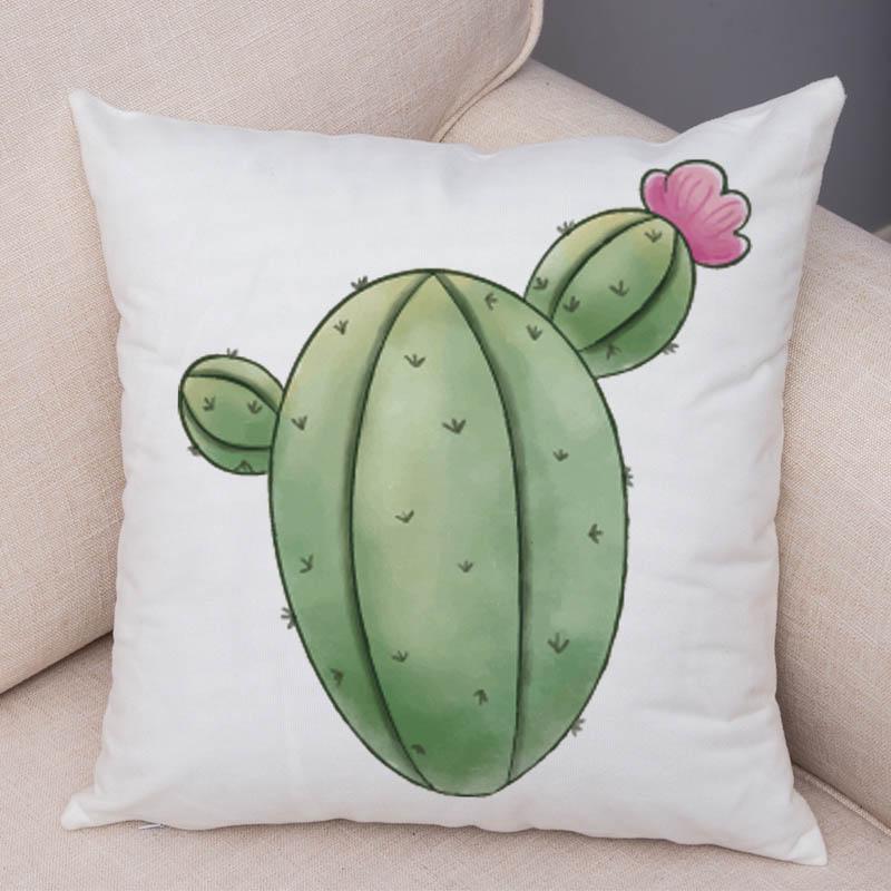 Sofa Zuhause Kissenbezug Aquarell Kaktus Dekorativer Druck Grüne Pflanze Kissen