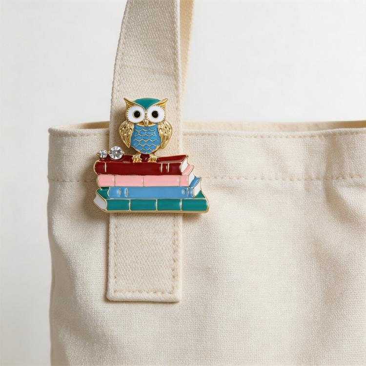 Sophisticated Vintage Owl Brooch Featuring Open Book Detail Lightweight Owl Pin Thoughtful Gift For Educators