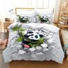 Cartoon Chinese Panda Bedding Set Soft Microfiber Double Queen King Twin Duvet Cover Kids Girls Room Decor White Duvet Cover