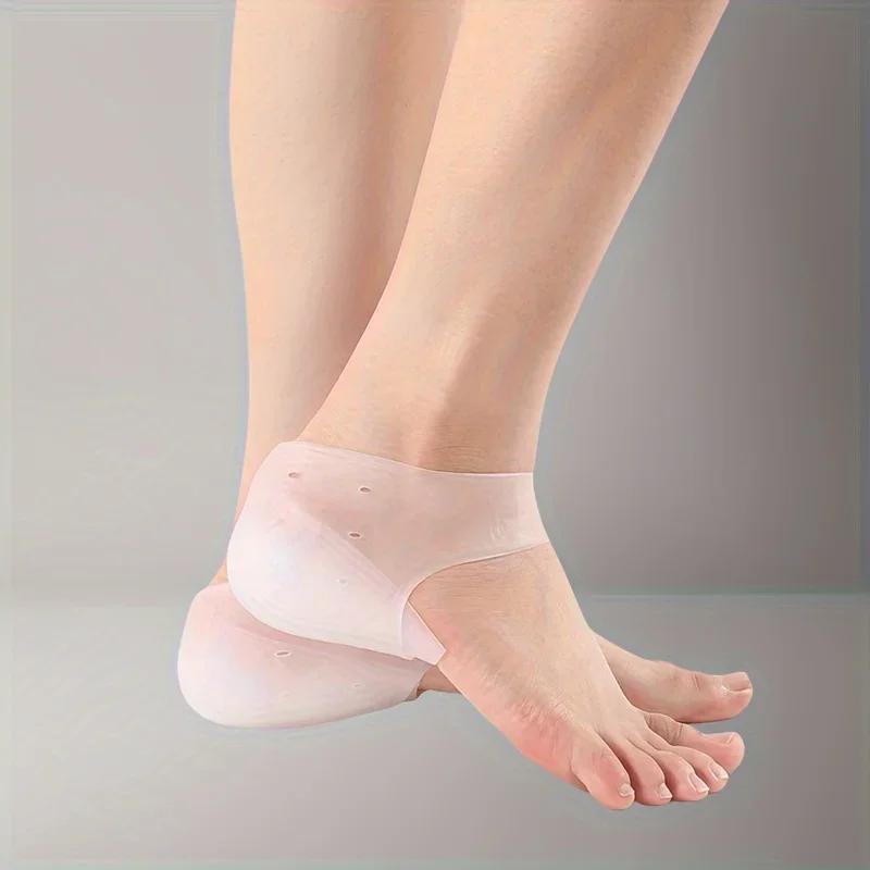Invisible Height Increase Silicone Socks Gel Heel Pads Orthopedic Arch Support Heel Cushion Insoles Foot Massage Pad Unisex